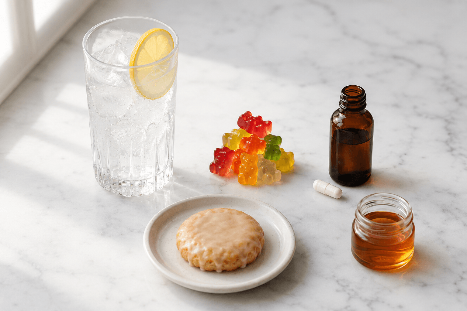 Editorial arrangement of food and beverage products across eight industry categories