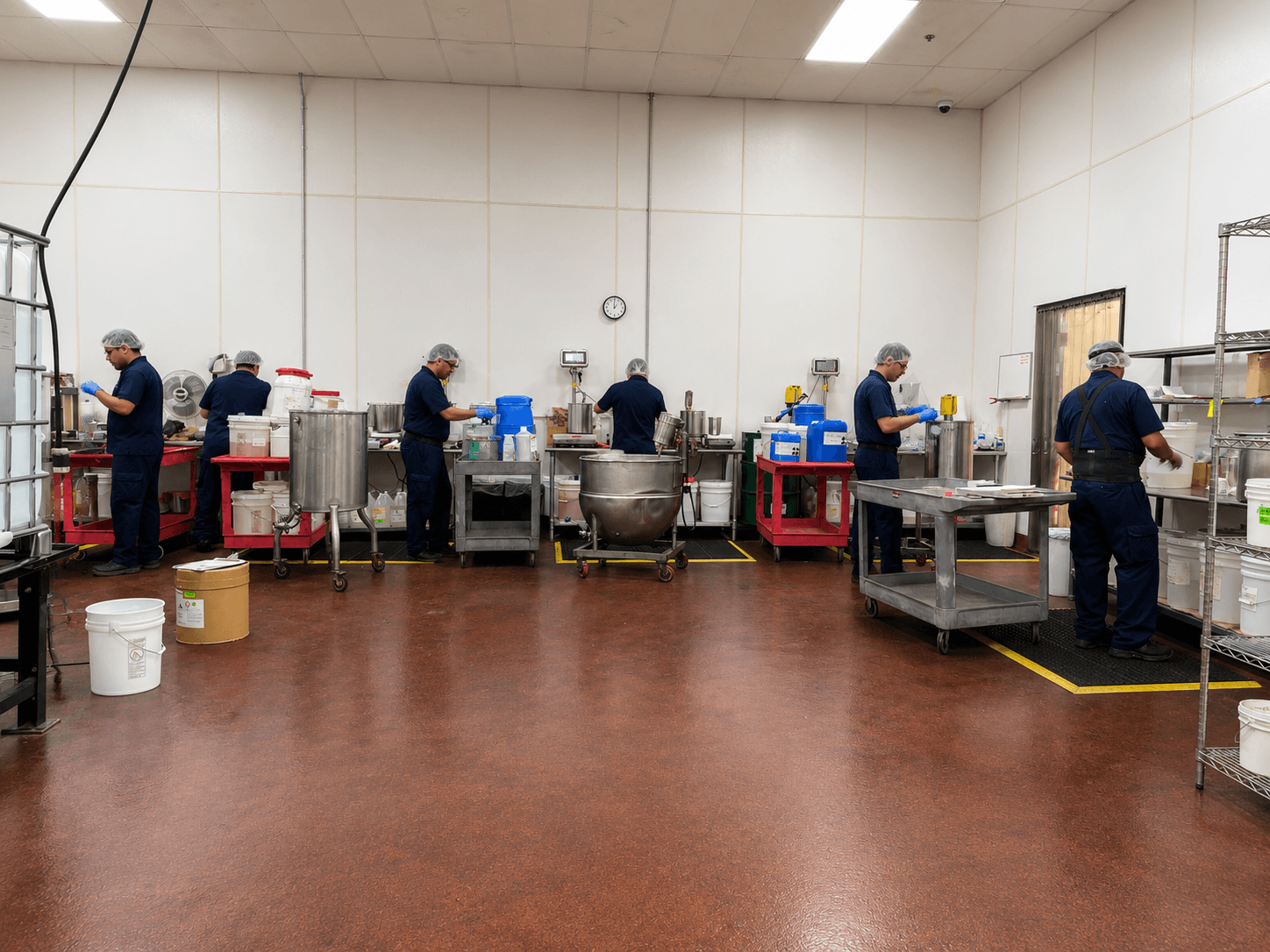 Production team at work at The Flavor Factory's manufacturing facility in Norco, California